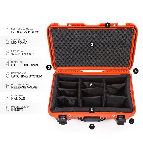  Nanuk 935 Waterproof Carry-On Hard Case with Wheels Empty - Orange