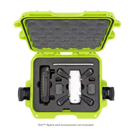  Nanuk 905 Waterproof Hard Drone Case with Custom Foam Insert for DJI Spark  Lime