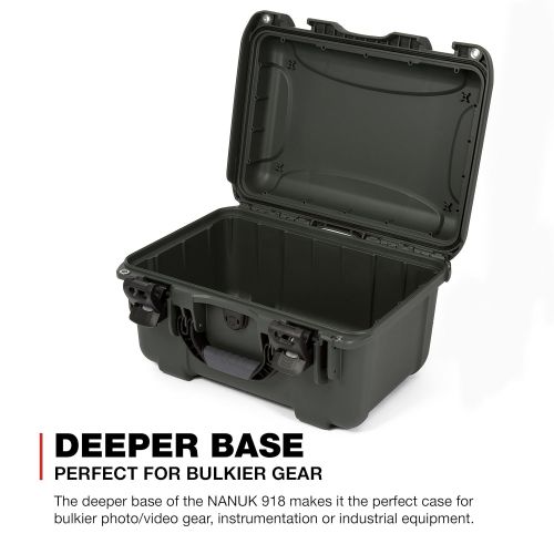  Nanuk 918 Waterproof Hard Carrying Case with Pick and Pluck Foam Insert - Polypropylene - Black