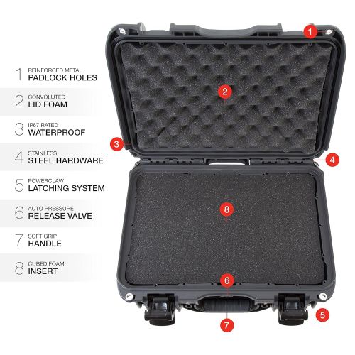  Nanuk 918 Waterproof Hard Carrying Case with Pick and Pluck Foam Insert - Polypropylene - Black