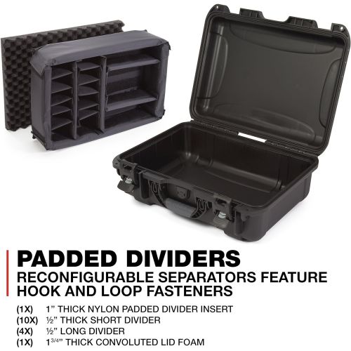  Nanuk 925-2001 Waterproof Hard Case with Padded Dividers - Black
