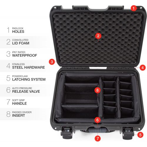  Nanuk 925-2001 Waterproof Hard Case with Padded Dividers - Black