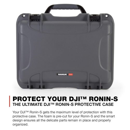  Nanuk 923 Ronin S Waterproof Hard Case with Custom Foam Insert for DJI Ronin-S Gimbal Stabilizer System - Black