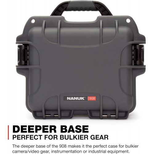  Nanuk 908 Waterproof Hard Case with Foam Insert - Graphite