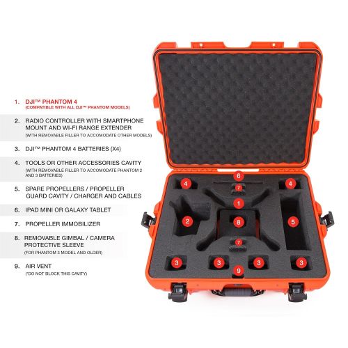  Nanuk DJI Drone Waterproof Hard Case with Custom Foam Insert for DJI Phantom 4/ Phantom 4 Pro (Pro+) / Advanced (Advanced+) & Phantom 3 - 945-DJI46 Olive