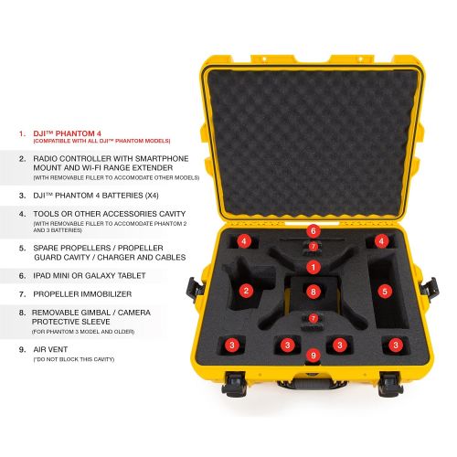  Nanuk DJI Drone Waterproof Hard Case with Custom Foam Insert for DJI Phantom 4/ Phantom 4 Pro (Pro+) / Advanced (Advanced+) & Phantom 3 - 945-DJI46 Olive