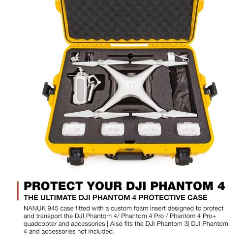  Nanuk DJI Drone Waterproof Hard Case with Custom Foam Insert for DJI Phantom 4/ Phantom 4 Pro (Pro+) / Advanced (Advanced+) & Phantom 3 - 945-DJI46 Olive