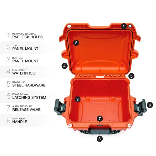  Nanuk 908 Waterproof Hard Case with Foam Insert - Orange