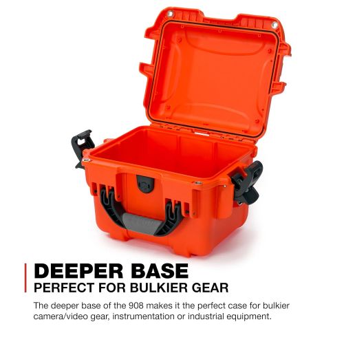  Nanuk 908 Waterproof Hard Case with Foam Insert - Orange