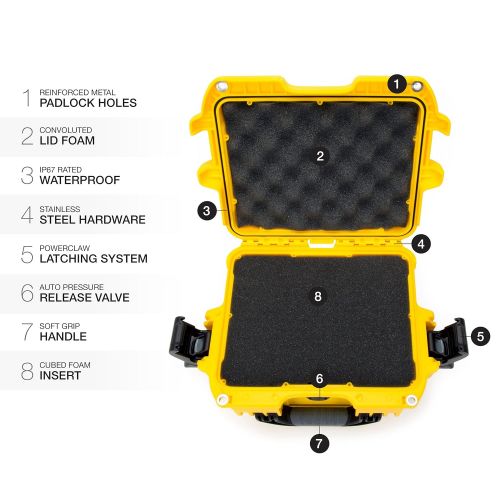  Nanuk 908 Waterproof Hard Case with Foam Insert - Orange