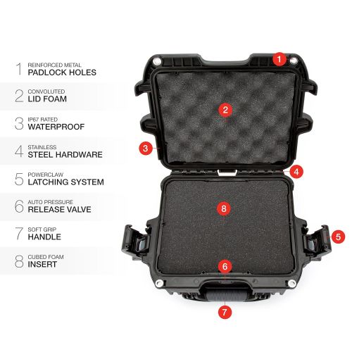  Nanuk 908 Waterproof Hard Case with Foam Insert - Orange