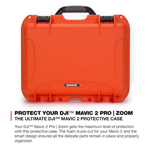  Nanuk DJI Drone Waterproof Hard Case with Custom Foam Insert for DJI Mavic PRO - Orange