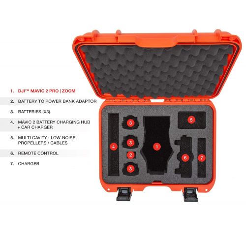  Nanuk DJI Drone Waterproof Hard Case with Custom Foam Insert for DJI Mavic PRO - Orange