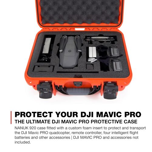  Nanuk DJI Drone Waterproof Hard Case with Custom Foam Insert for DJI Mavic PRO - Orange