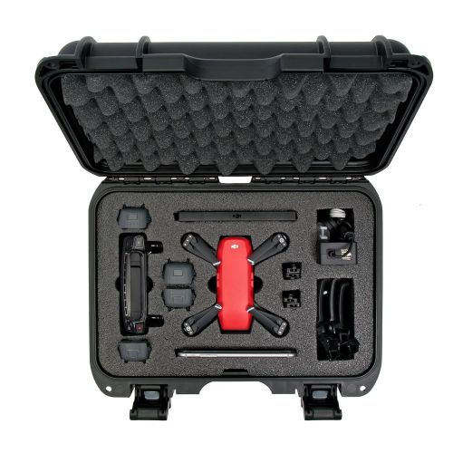  Nanuk 915 Waterproof Hard Drone Case with Custom Foam Insert for DJI Spark Flymore - Black