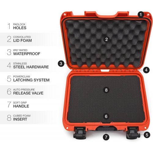  Nanuk 915 Waterproof Hard Case with Foam Insert - Orange - Made in Canada