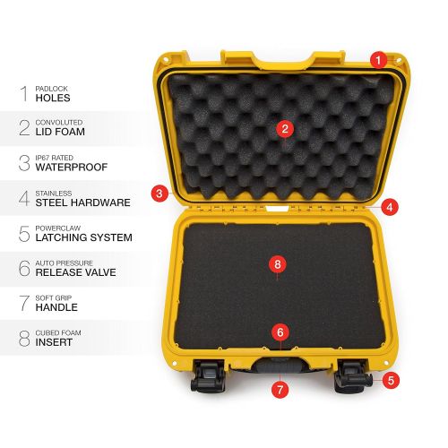  Nanuk 915 Waterproof Hard Case with Foam Insert - Yellow