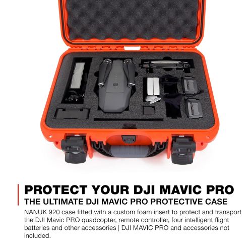  Nanuk DJI Drone Waterproof Hard Case with Custom Foam Insert for DJI Mavic 2 Pro/Zoom - Yellow