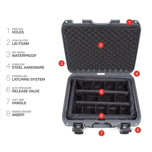 Nanuk 920 Waterproof Hard Case with Padded Dividers - Black