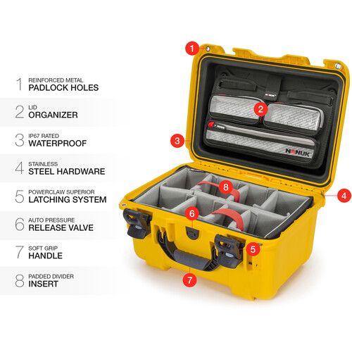  Nanuk 918 Hard Case Pro Photo Kit (Yellow, 21L)