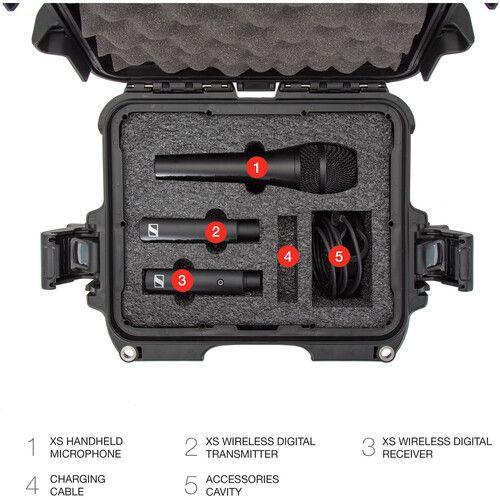  Nanuk 905 Hard Case for Sennheiser Single XS Wireless Set (Black, 6.3L)