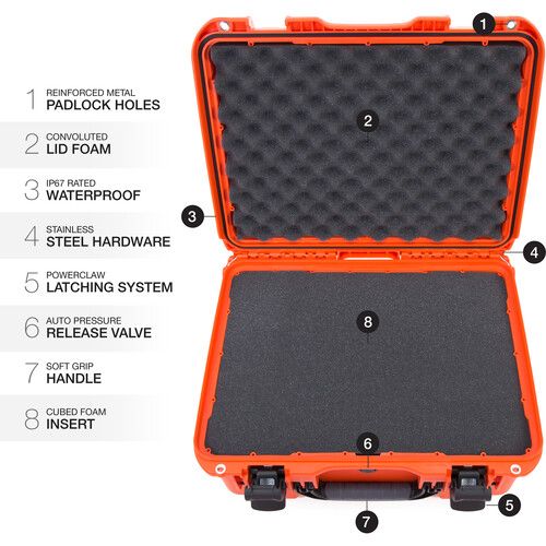  Nanuk 933 Hard Case with Foam (Orange, 36.4L)