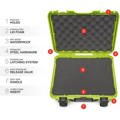  Nanuk 910 Hard Case with Foam (Lime)