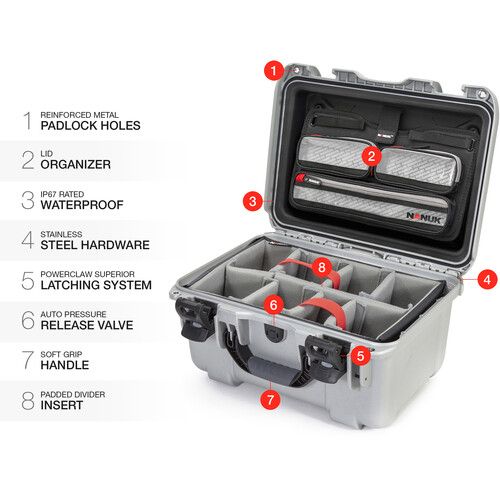  Nanuk 918 Hard Case Pro Photo Kit (Silver, 21L)