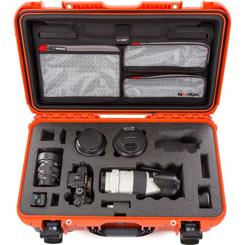  Nanuk 935 Wheeled Hard Case for Sony a7R Camera (Orange, 28.5L)