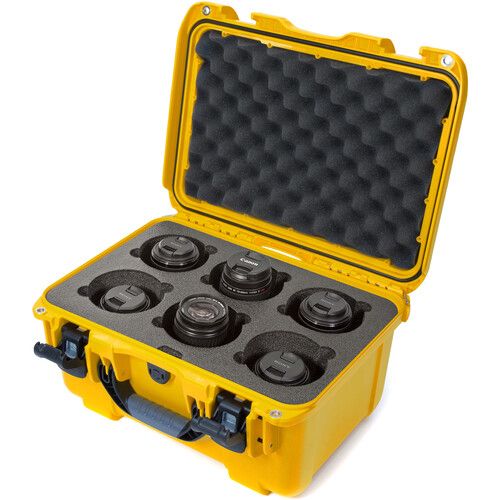  Nanuk 918 Hard Case with Foam Insert for Six Lenses (Yellow, 21L)
