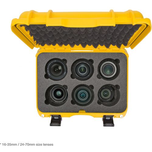  Nanuk 918 Hard Case with Foam Insert for Six Lenses (Yellow, 21L)