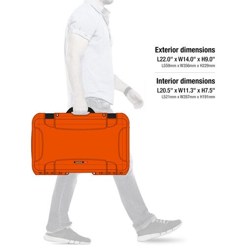  Nanuk 935 Wheeled Waterproof Hard Case Pro Photo/Video Kit with Padded Dividers & Lid Organizer (Orange, 28.5L)