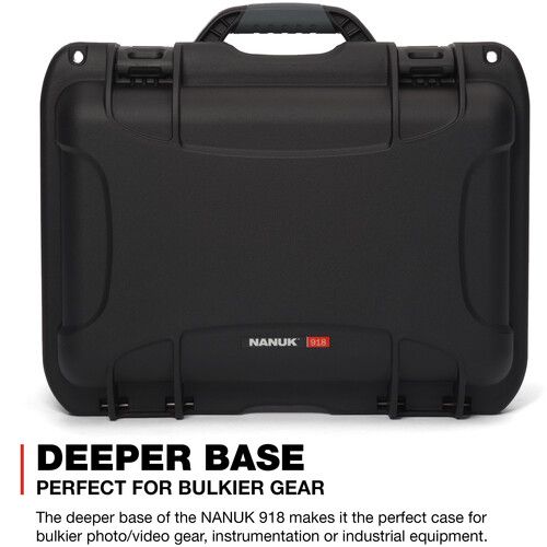  Nanuk 918 Hard Case with Interior Foam (Black, 21L)