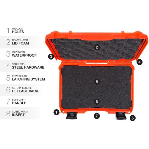  Nanuk 909 Hard Case with Foam (Orange, 4.8L)