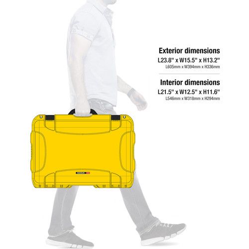  Nanuk 938 Wheeled Hard Case with Padded Divider Insert (Yellow, 51.1L)