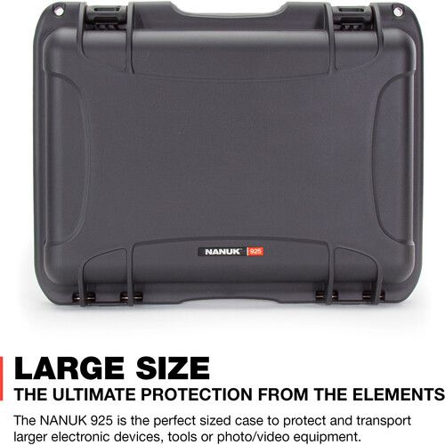  Nanuk 925 Hard Case with Pro Photo Kit (Graphite Gray, 21L)