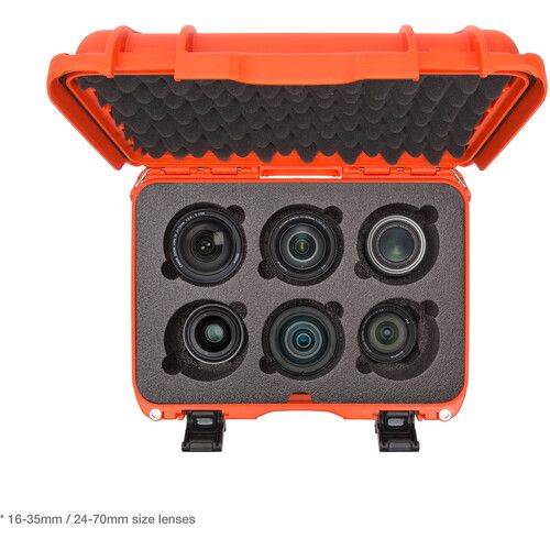  Nanuk 918 Hard Case with Foam Insert for Six Lenses (Orange, 21L)