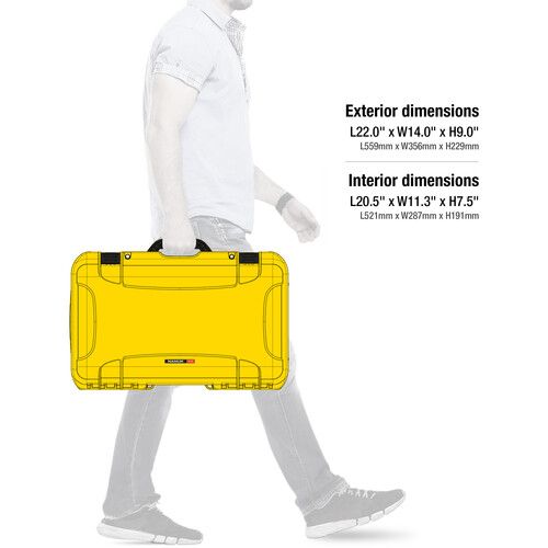  Nanuk 935 Wheeled Waterproof Hard Case Pro Photo/Video Kit with Padded Dividers & Lid Organizer (Yellow, 28.5L)