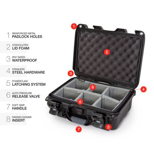  Nanuk 915 Hard Case with Padded Divider Insert (Black)