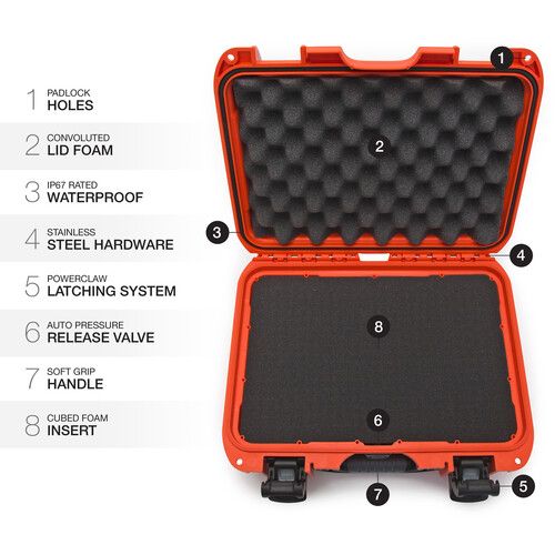  Nanuk 915 Hard Utility Case with Foam (Orange)