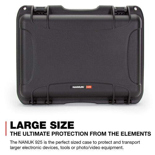  Nanuk 925 Hard Case with Foam Interior (Black, 21L)