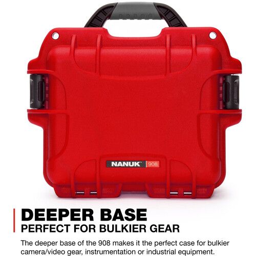  Nanuk 908 Hard Case with Foam Insert (Red, 8.8L)