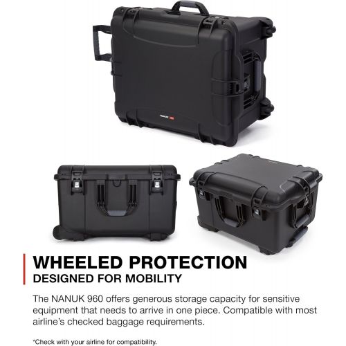  [아마존 핫딜]  [아마존핫딜]Nanuk 960 Waterproof Hard Case with Wheels and Foam Insert - Black