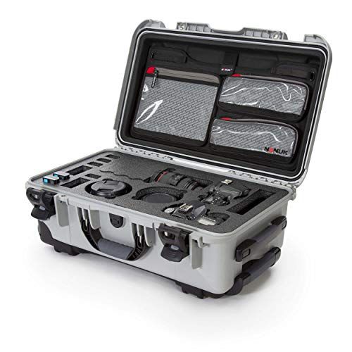  Nanuk 935 Waterproof Carry-on Hard Case with Lid Organizer and Foam Insert for Canon, Nikon - 2 DSLR Body and Lens/Lenses - Silver