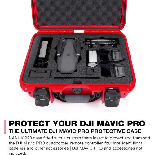  Nanuk 920 Waterproof Hard Drone Case with Foam Insert for DJI Mavic - Red (920-MAV9)