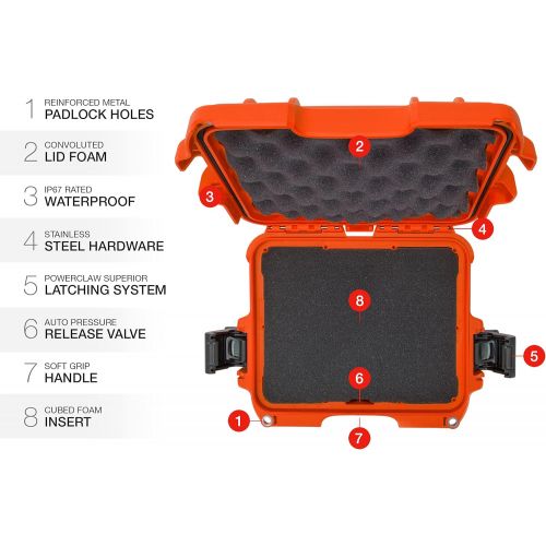  Nanuk 905 Waterproof Hard Case with Foam Insert - Orange