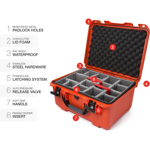  Nanuk 933 Waterproof Hard Case with Padded Dividers - Orange