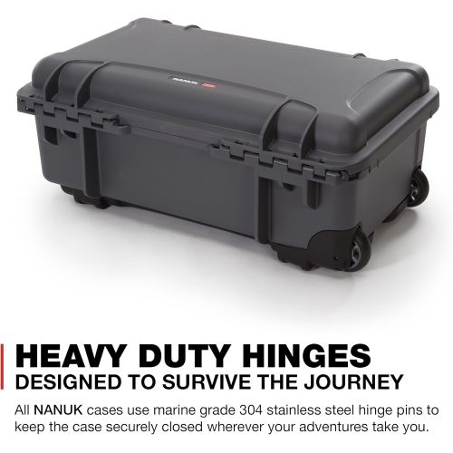  Nanuk 935 Waterproof Carry-On Hard Case with Lid Organizer and Foam Insert w/ Wheels- Graphite