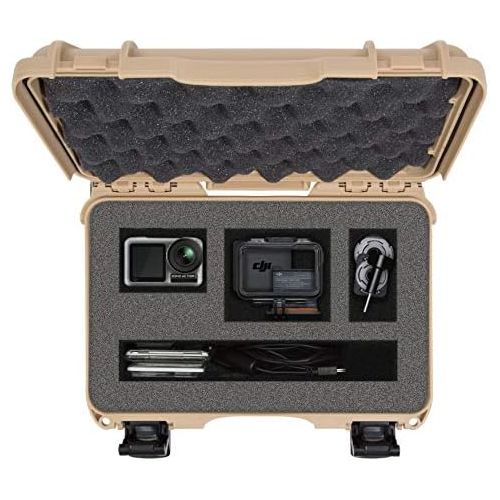  Nanuk 909 Waterproof Hard Case with Foam Insert for DJI Osmo Action Camera - Tan (909-ACTION0)