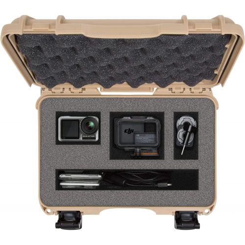  Nanuk 909 Waterproof Hard Case with Foam Insert for DJI Osmo Action Camera - Tan (909-ACTION0)